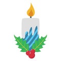 Mistletoe Candle Vector icon which can be easily modified or edit Royalty Free Stock Photo