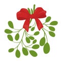 Mistletoe. Hand drawn vector illustration of mistletoe sprigs isolated on white background for Christmas cards, banners, web,