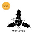 Mistletoe icon isolated flat style.