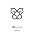 mistletoe icon vector from christmas collection. Thin line mistletoe outline icon vector illustration. Linear symbol for use on