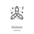 mistletoe icon vector from christmas collection. Thin line mistletoe outline icon vector illustration. Linear symbol for use on