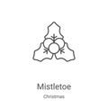 mistletoe icon vector from christmas collection. Thin line mistletoe outline icon vector illustration. Linear symbol for use on