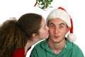 Mistletoe Kiss Royalty Free Stock Photo