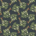 Mistletoe Seamless Pattern Vintage Style