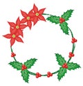 mistletoe wreath illustration Royalty Free Stock Photo