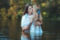 Mistresses women embracing. Royalty Free Stock Photo