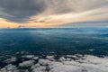 Misty aerial view onto the Southern Alps in New Zealand Royalty Free Stock Photo