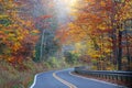 Misty autumn drive Royalty Free Stock Photo