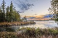 Misty Autumn River at Dawn - Ontario, Canada Royalty Free Stock Photo