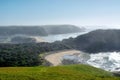 Misty beach in morning light