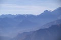 Misty blue Andean mountain landscape background Royalty Free Stock Photo