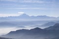 Misty blue Andean mountain landscape background Royalty Free Stock Photo