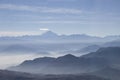 Misty blue Andean mountain landscape background Royalty Free Stock Photo