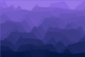 Misty Canyon Mountains Landscape Background. Wavy Pattern. Gradation Gradient