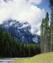 Misty Cascade Mountain Scene Banff Alberta Canada Royalty Free Stock Photo