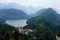 View of the Hohenschwangau castle, Bavarian Alps, Schwansee, Alpsee. Bavaria Royalty Free Stock Photo