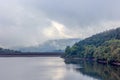 Misty day on Ladybower reservoir, in the Peak District National Park, U.K Royalty Free Stock Photo