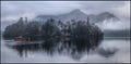 A misty Derwent Water and Catbells Royalty Free Stock Photo