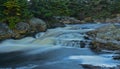 Misty flow of Big River near Flatrock, Newfoundland, Canada