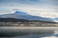 Misty fog over the lake, Tromso, Norway Royalty Free Stock Photo