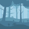 Misty Forest Blue Vector