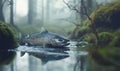 Misty Forest Salmon Royalty Free Stock Photo