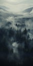 Misty Forest: Darkly Detailed Aerial Abstractions In 8k Resolution