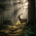 Captures the tranquil atmosphere of the woodland environment, with Royalty Free Stock Photo