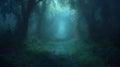 Misty forest path at dawn (1 Royalty Free Stock Photo