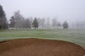 Misty Golf Course Bunker. Royalty Free Stock Photo