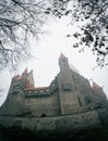 Misty gothic castle Royalty Free Stock Photo