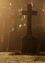 Misty Graveyard at Halloween Royalty Free Stock Photo