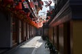 Misty Hallway inside Chinese Temple Shanghai