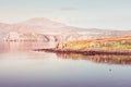 Misty island - Isle of Skye covered in morning mist Royalty Free Stock Photo