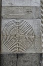 Misty labyrinth engraved on marble