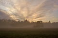 Misty landscape sunset Royalty Free Stock Photo