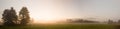 Misty meadow at dawn Royalty Free Stock Photo