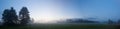 Misty meadow at dawn Royalty Free Stock Photo