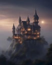 Misty Moonlit Castle