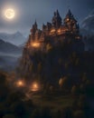 Misty Moonlit Castle