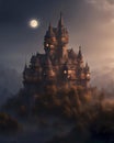 Misty Moonlit Castle