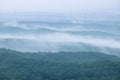 Misty morning at Cikidang palm oil plantation Royalty Free Stock Photo