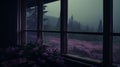 Misty Morning: A Dark And Romantic View Of Purple Lily Plants