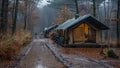 A Misty Morning at the Forest Campsite