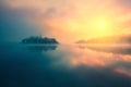 Misty morning in lake Bled Royalty Free Stock Photo