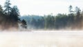 Misty Morning Lake at Sunrise Royalty Free Stock Photo