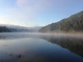 Misty morning lake time Royalty Free Stock Photo
