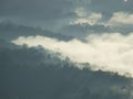 Misty morning on mountain in Tana Toraja