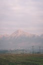 Misty morning mountain view - vintage film look