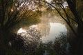 Misty morning over the lake